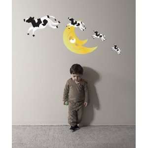  Wall Decal Vinyl Sticker Cow Jumping over the Moon Nursery 