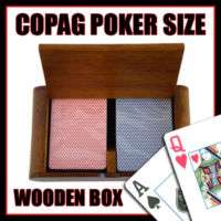 Copag 100% Plastic Cards & Wood Box Export Poker Jumbo  