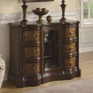  Antique Brass Wood Storage Cabinet