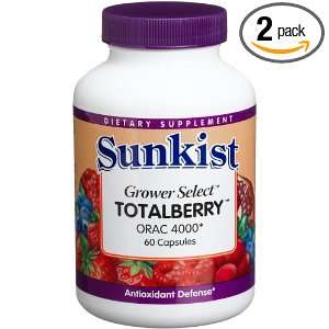 Sunkist Grower Select Totalberry Orac 4000 Capsules, 60 Count Bottle 