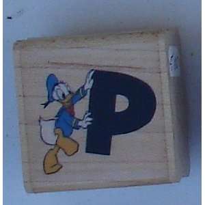  Donald Duck (P) Wood Mounted Alphabet Letter Rubber Stamp 