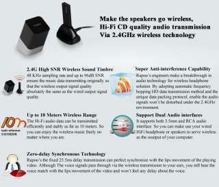 4GHz Audio Wireless Adaper USB Wireless to 3.5mm RCA Speaker 