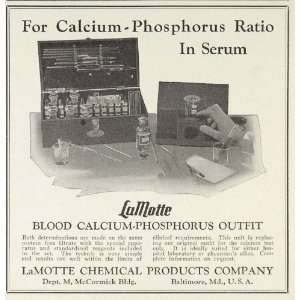  1929 Ad LaMotte Blood Calcium Phosphorus Outfit Test 