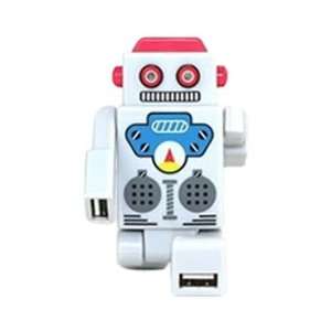 NEW Robot 2.0 USB HUB w/ 4 Ports LED Eyes WHITE Baby
