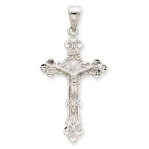  14k White Gold INRI Crucifix Pendant Jewelry