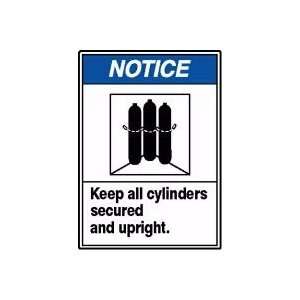  NOTICE KEEP ALL CYLINDERS SECURED UPRIGHT (W/GRAPHIC) Sign 