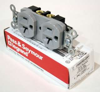 Pass & Seymour Legrand CRB5362 GRY Duplex Receptacle 20  