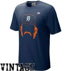   Detroit Tigers Hair itage T shirt   Navy Blue