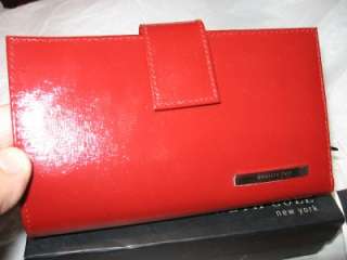 New Kenneth Cole NY Red Leather Credit Card Wallet  