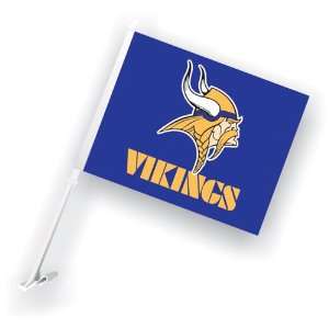  BSS   Minnesota Vikings NFL Car Flag with Wall Brackett 