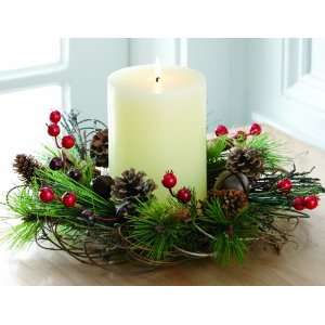  Woodland Berry & Bell Candle Wreath