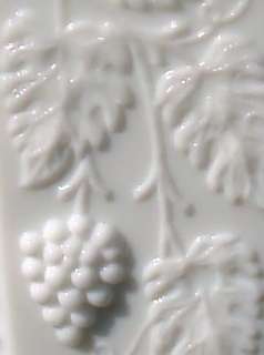   Westmoreland Milk Glass Beaded Grape Pattern 9 Crimped Vase  