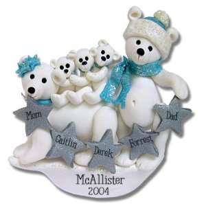  Personalized Ornament Polar Bear Family of 5