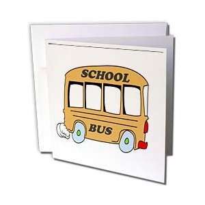  Florene Childrens Art   Orange School Bus   Greeting Cards 