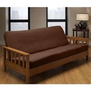  Peachskin Tie Make Up Futon Cover in Chocolate