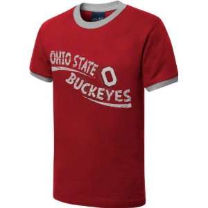   State Buckeyes Youth Red Scattershot Ringer T Shirt
