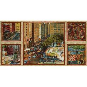  44 Wide City Scapes Panel Cream Fabric By The Panel 