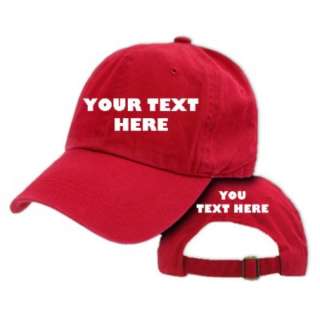 RED SOFT CUSTOM EMBROIDERED CAP HAT 2 SIDE EMBROIDERY  