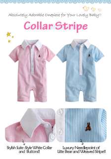 NWT Newborn & Babys Cute Bodysuit  Collar Stripe   