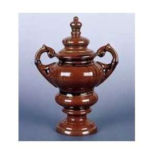  Chocolate Ribbed Ceramic Jar