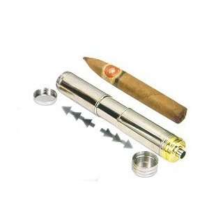   Retractable Chrome Plated Cigar Tube   Free Engraving