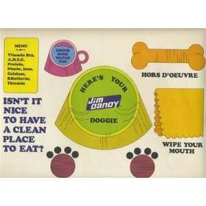  JIM DANDY Dog Food Doggie Placemat for Dogs 1970 
