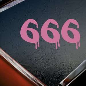  Bloody 666 Satanic Number Of The Beast Pink Decal Pink 