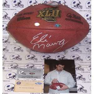  Eli Manning Hand Signed Super Bowl XLVI Official NFL 
