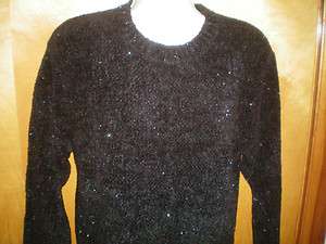 NWT womens black sparkly NORTHERN REFLECTIONS sweater size S  