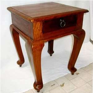 Square Wood Victorian Queen Anne Style End Side Table 