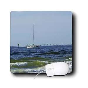   Sailboat Waves and Sanibel Florida Bridge   Mouse Pads Electronics