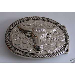    Bull Long Horn Vintage Finishing Belt Buckle 