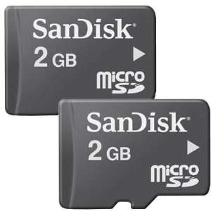  Sandisk MicroSD 2GB with microSD to SD Adapter, 2 Pack 