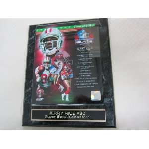  Jerry Rice San Francisco 49ers Engraved Collector Plaque w 