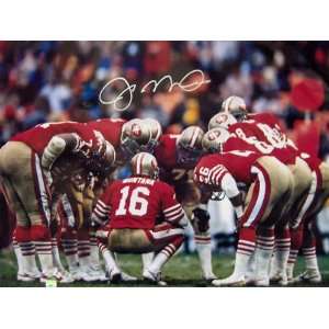 Joe Montana San Franscisco 49ers   Huddle Shot   16x20 Autographed 