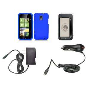  Samsung Focus S (AT&T) Premium Combo Pack   Blue Silicone Soft 
