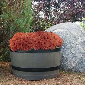  Woodgrain Barrel Planters Patio, Lawn & Garden