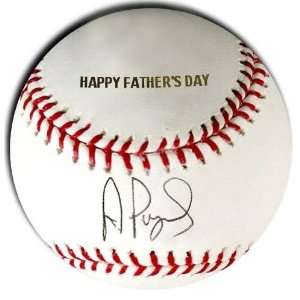  Autographed Albert Pujols Ball   Happy Fathers Day 