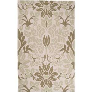 Surya Flor Ivory Light Sage Leaves Transitional 3 6 x 5 6 Rug (FLO 