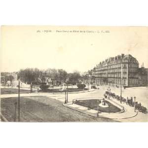 1918 Vintage Postcard Place Darcy and Hotel de la Cloche Dijon France
