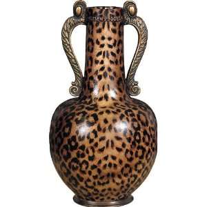  Large Open Leopard Print Vase