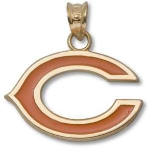  Chicago Bears 1/2 Enamel C Pendant   10KT Gold Jewelry 