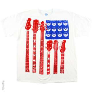 New RED WHITE AND BLUE GUITARS T Shirt  