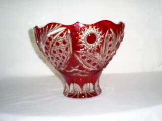Vintage Fabulous Ruby Stain Red Pattern Console Bowl  