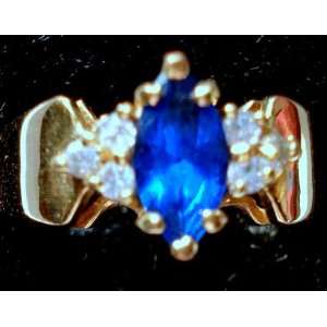  Blue Saffire Rhinestone Ring Size 8 