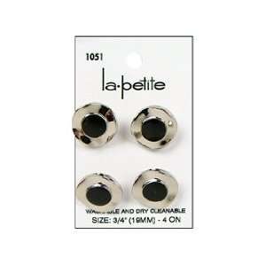    LaPetite Buttons 3/4 Shank Silver/Black 4pc Arts, Crafts & Sewing