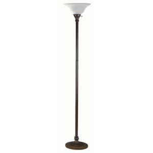   Venice Torchiere Lamp, with Decorative Glass Shade