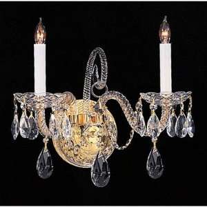   Bohemian Crystal Candle Wall Sconce in Clear Crystal