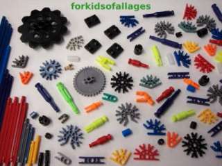 MICRO KNEX Mixed Lot Mini Rods Connectors Gear Transition Pieces+ Red 