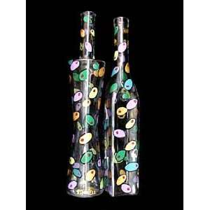  Outrageous Olives Design   Hand Painted   Glass Bottle Set 